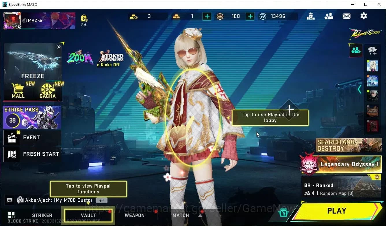 Blood Strike Accounts ASIA|Collab 7DS AK47,Karl98,QBZ95,BLEACH Byakuya+7 image 1