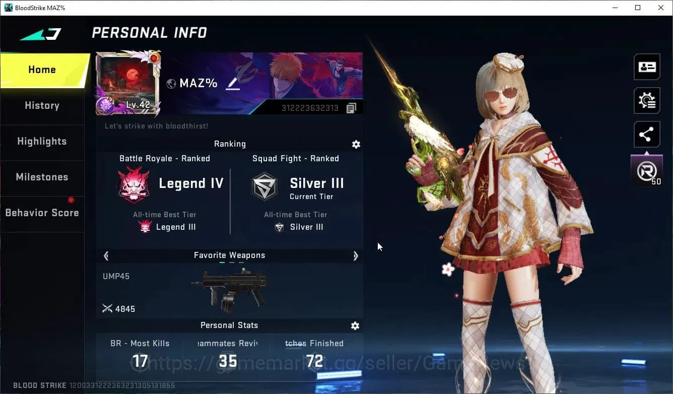 Blood Strike Accounts ASIA|Collab 7DS AK47,Karl98,QBZ95,BLEACH Byakuya+7 image 2