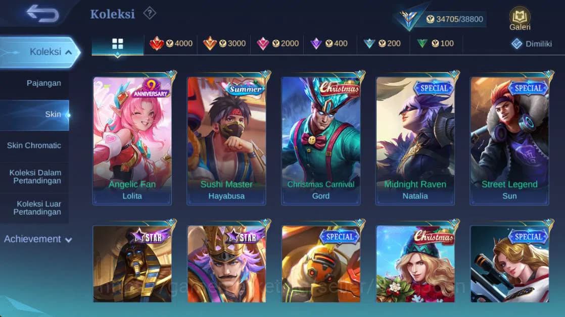 Mobile Legends: Bang Bang Accounts Global,Skin 153,Hero 101,LB rger,vnm Grock,saber J image 15