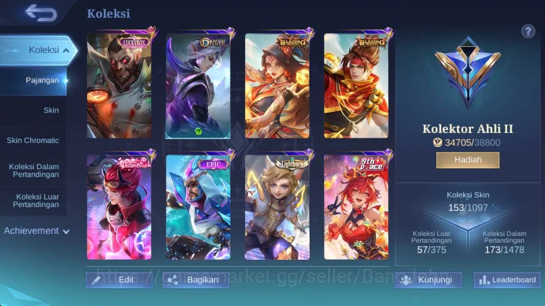 Mobile Legends: Bang Bang Accounts Global,Skin 153,Hero 101,LB rger,vnm Grock,saber J image 20