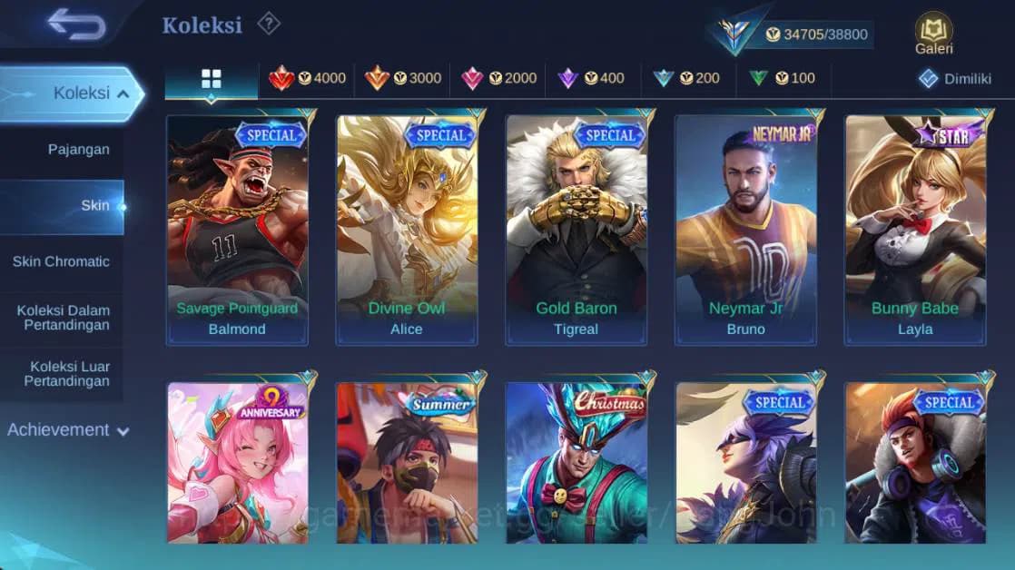 Mobile Legends: Bang Bang Accounts Global,Skin 153,Hero 101,LB rger,vnm Grock,saber J image 8