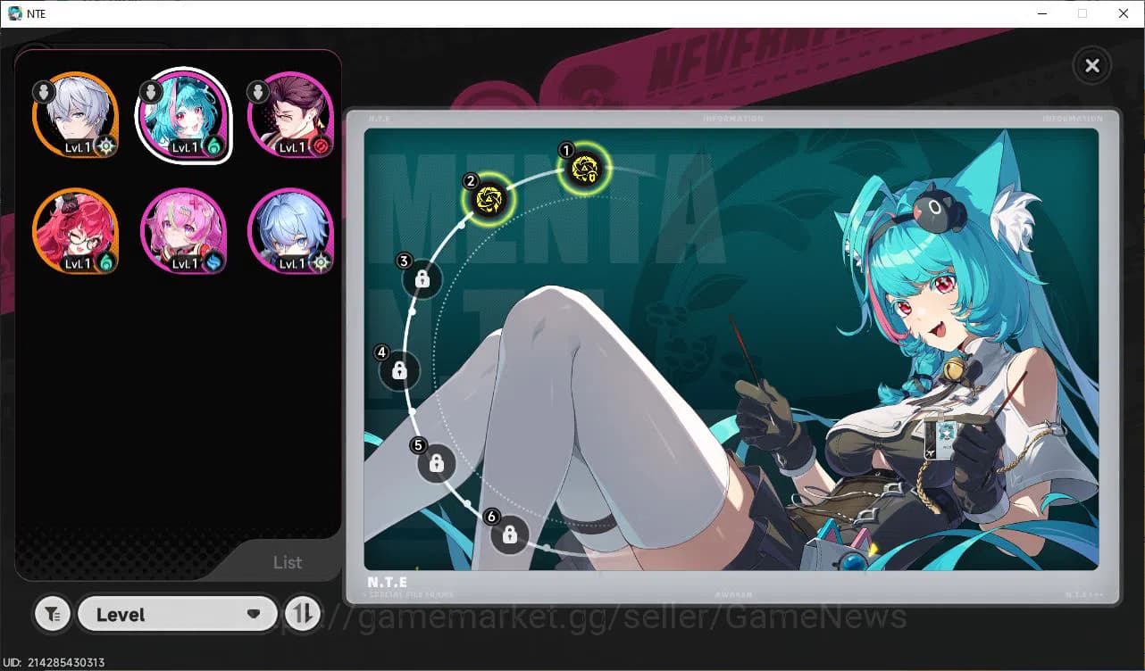 Neverness to Everness Accounts GLOBAL EU|HL 3|1 SSR Nanally |4 SR [Haniel A2,Adle image 3