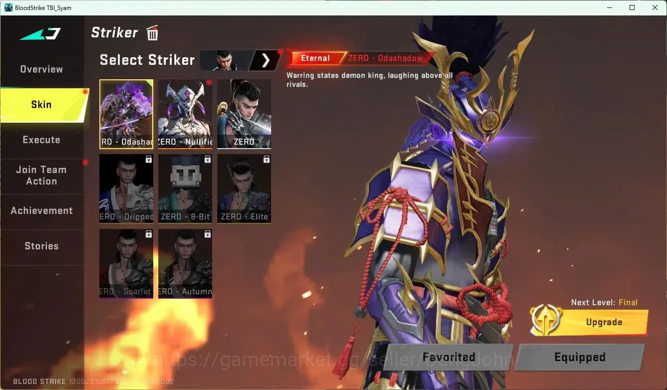 Blood Strike Accounts ASIA | Eternal ZERO-Odashadow | Legendary Katana-R image 2
