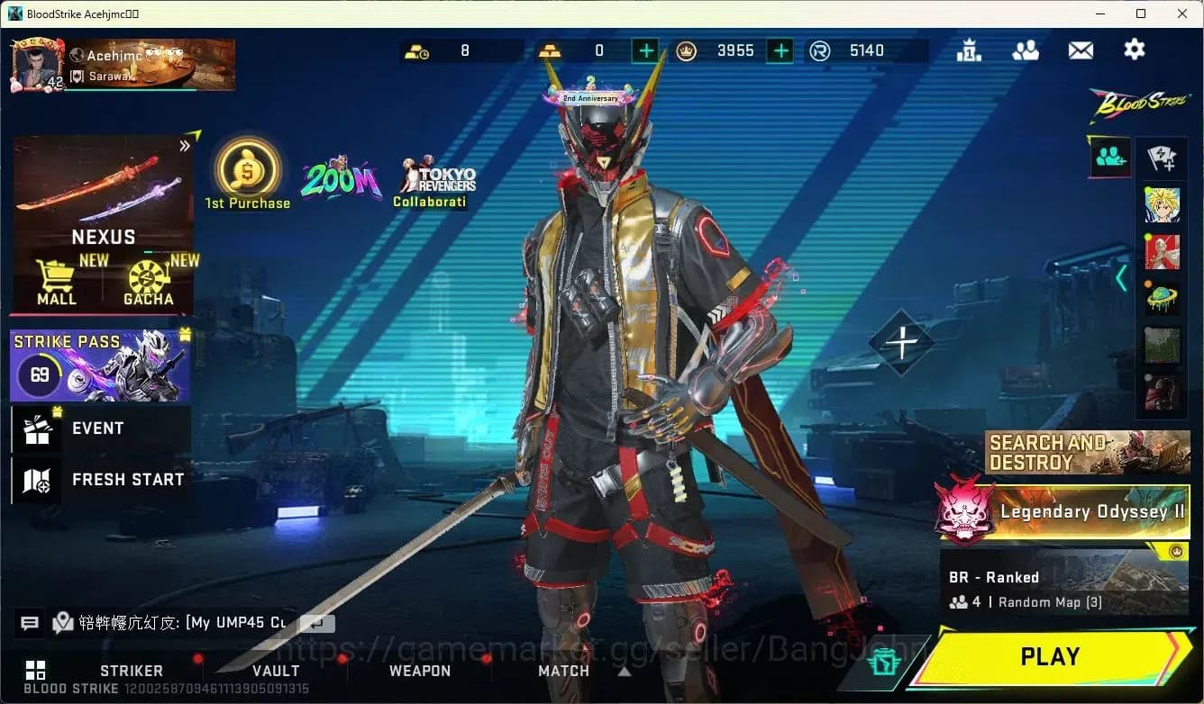 Blood Strike Accounts ASIA | 2 Collab Skins | 2 Limited Skins | 7 Legend image 1