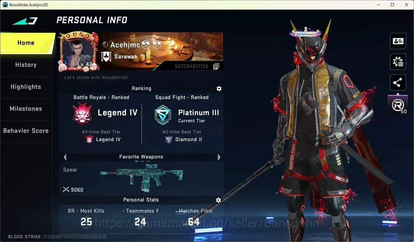 Blood Strike Accounts ASIA | 2 Collab Skins | 2 Limited Skins | 7 Legend image 2