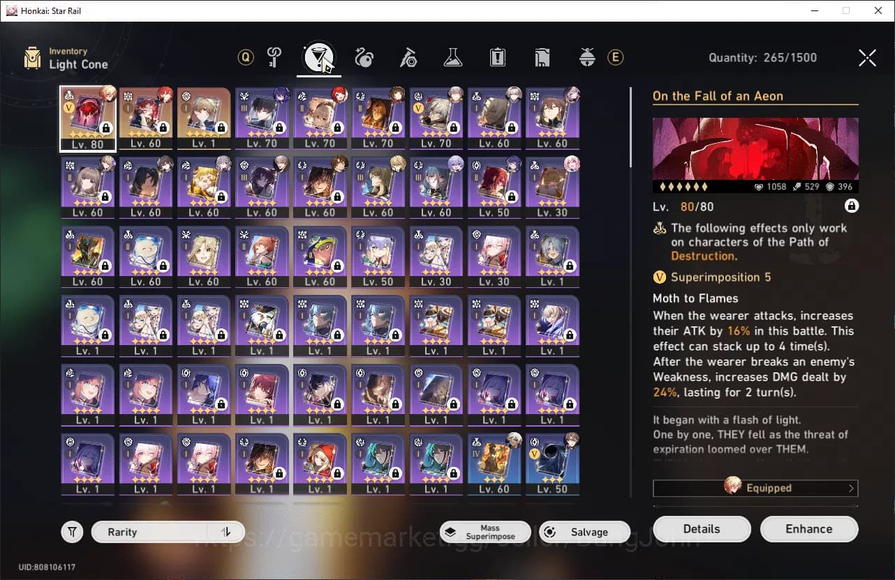 Honkai Star Rail Accounts ASIA|TL 68|11 limit|Firefly,YaoGuang,Acheron,TheHe image 4