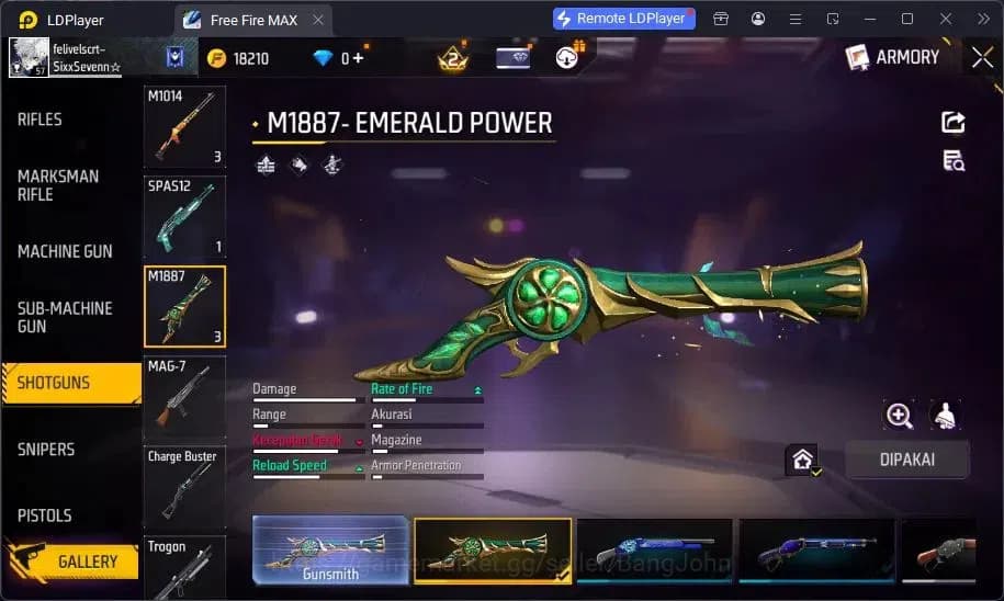 Free Fire Accounts Indonesia | Vault 108 | Bundle Yuji Itadori, Sakur image 2