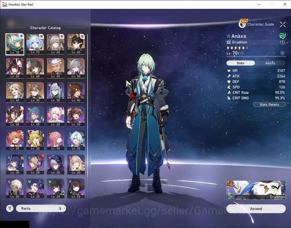 Honkai Star Rail Accounts Asia |TL 56|6,2K SJ+16 SRSP|6 Limited|Cerydra,Anax image 4