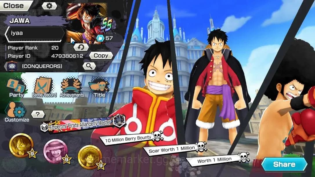 One Piece Bounty Rush Accounts Global|6EX|LH Garp,TSCA Kaido,FE Sabo,WI Trfalgar image 2