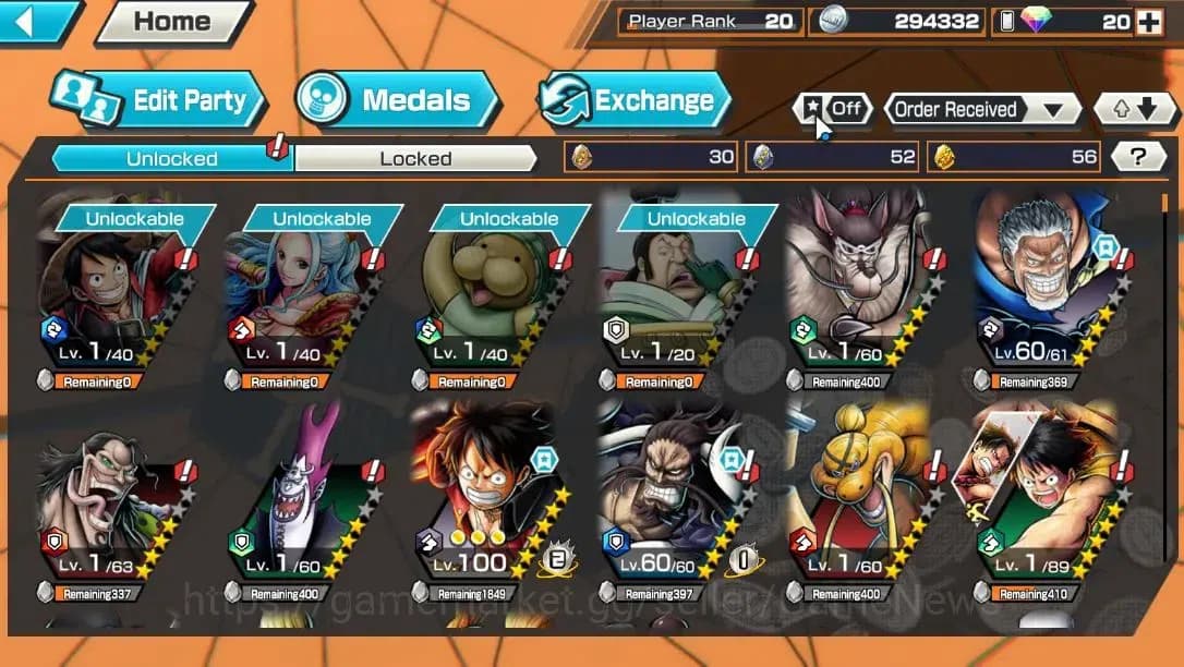 One Piece Bounty Rush Accounts Global|6EX|LH Garp,TSCA Kaido,FE Sabo,WI Trfalgar image 6