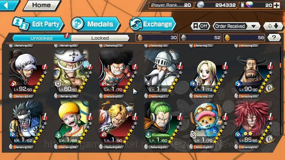 One Piece Bounty Rush Accounts Global|6EX|LH Garp,TSCA Kaido,FE Sabo,WI Trfalgar image 8