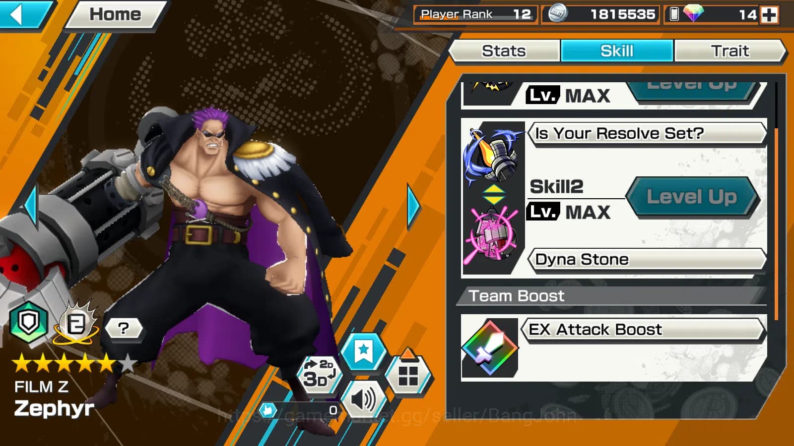 One Piece Bounty Rush Accounts Global |5 EX |Rank 12| Borsalino, Zephyr, 4emperor image 3