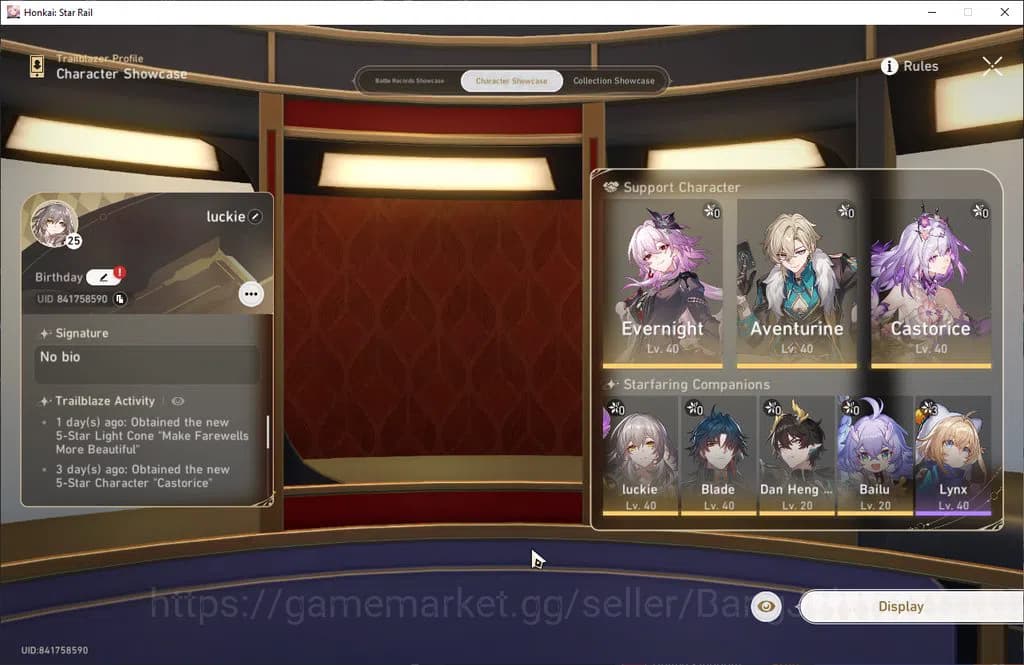 Honkai Star Rail Accounts ASIA | TL 25 | 5 LIMIT | CASTORICE SIGN | M7 EVERN image 1