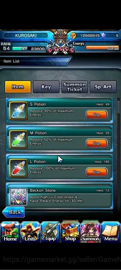 Grand Summoners Accounts Global|Rank 54|17 Ascend+3 TW|[Chloe,Accelerator,I image 2