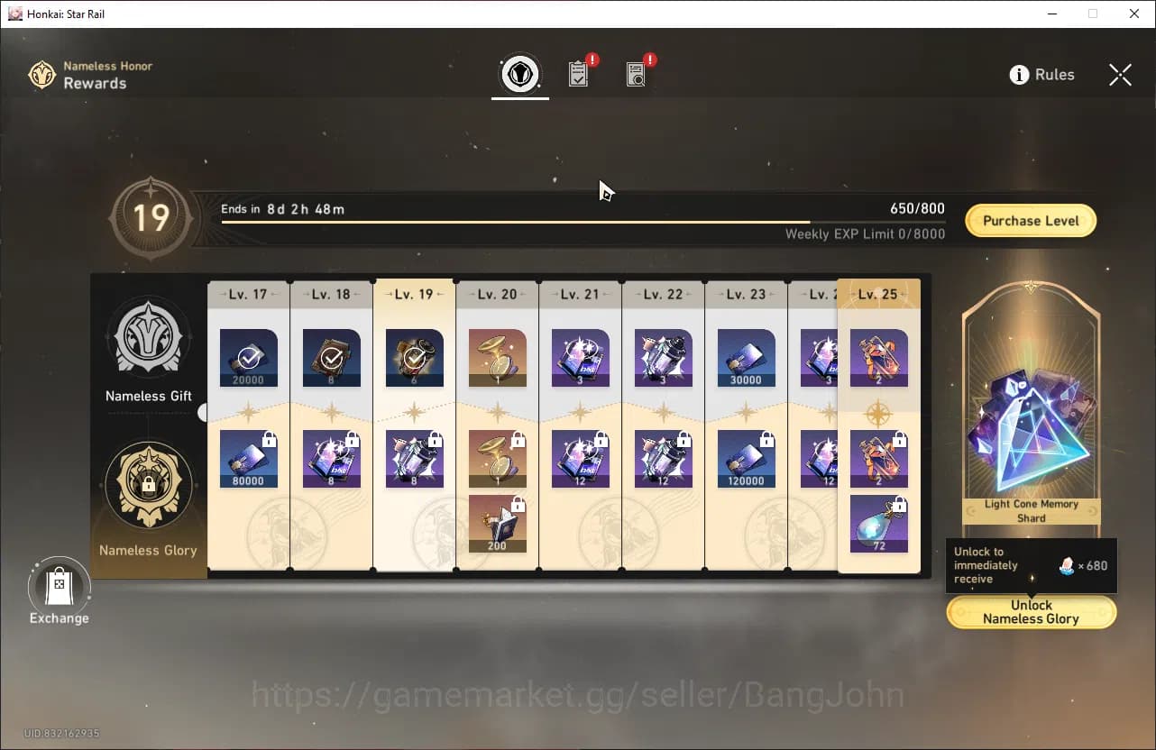 Honkai Star Rail Accounts ASIA | TL 65 | 12 Limit | 3 Golden Ticket | Hysile image 11