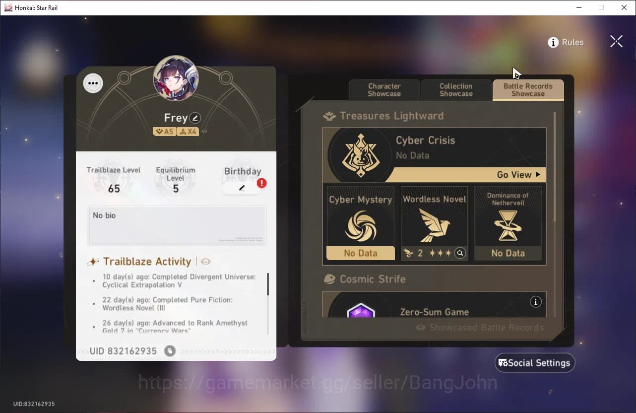 Honkai Star Rail Accounts ASIA | TL 65 | 12 Limit | 3 Golden Ticket | Hysile image 13