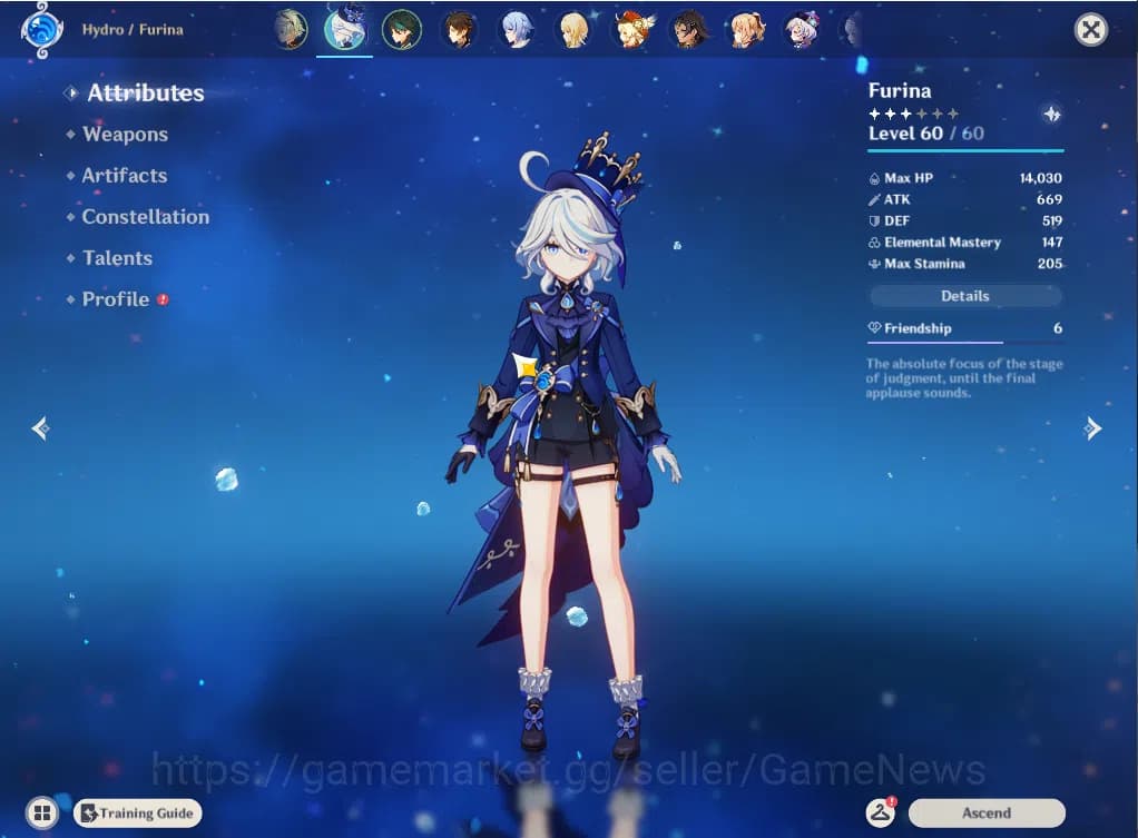 Genshin Impact Accounts ASIA|AR44|6 Limited+2(*4Character)|Furina,Raiden,Z image 4