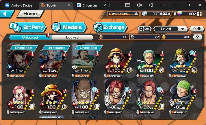 One Piece Bounty Rush Accounts GLOBAL|4ex|5elders Nusjuro,Divine Shank, Red Shank image 12