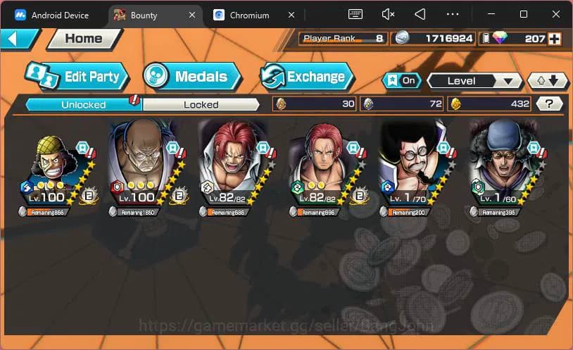 One Piece Bounty Rush Accounts GLOBAL|4ex|5elders Nusjuro,Divine Shank, Red Shank image 6