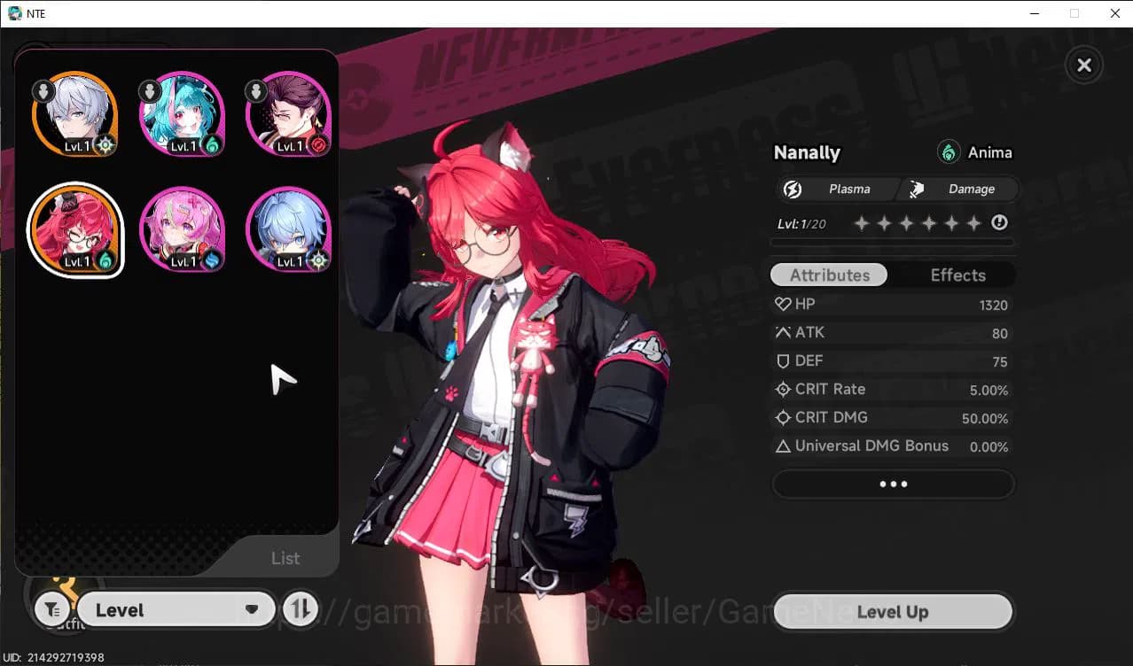 Neverness to Everness Accounts GLOBAL EU |HL 3| 1 SSR Limited Meta Nanally |4 SR image 1
