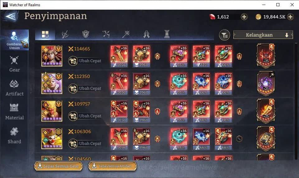 Watcher of Realms Accounts GLOBAL 50x|10,5M Power|16 Lord[IngridA5,PraetusA1, image 14