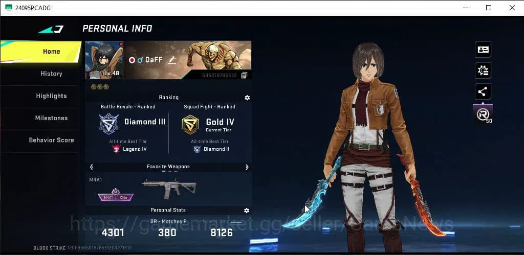 Blood Strike Accounts ASIA|MELE Dual Blades-Frozen Rebirth+Collab AOT(Mi image 1