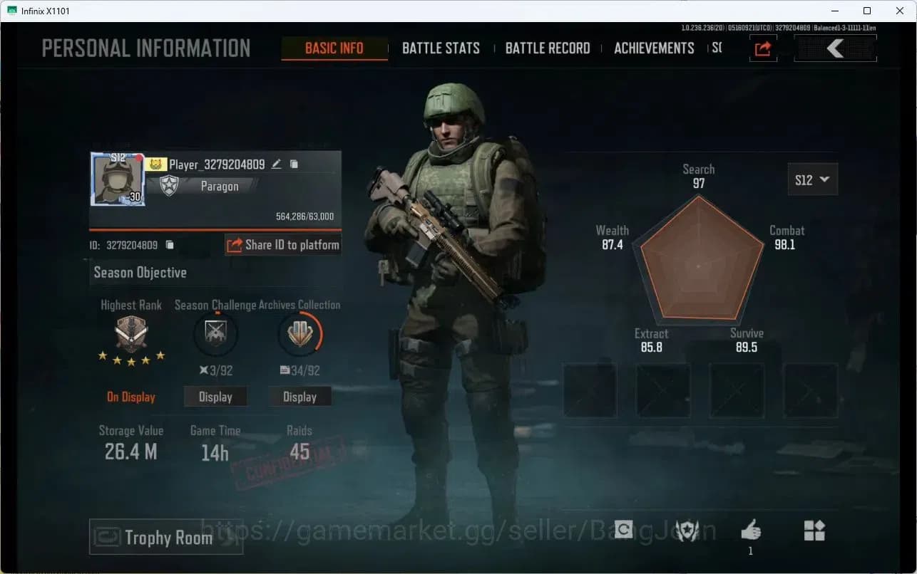 Arena Breakout Accounts MOBILE | Lvl 30 | SV 26,4M | CV 19M | SS AX50, Abo image 1