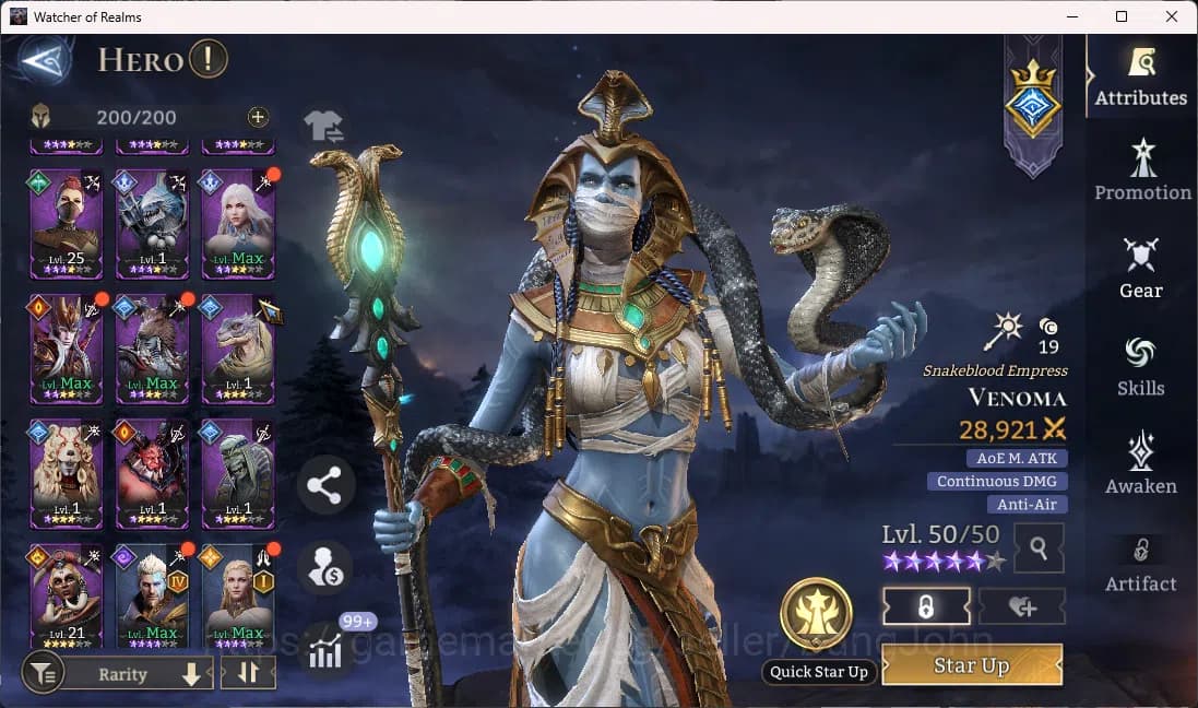 Watcher of Realms Accounts Starter Global 60xx|Power 450k|2 Lord(Venoma,Torod image 1