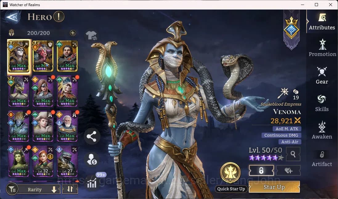 Watcher of Realms Accounts Starter Global 60xx|Power 450k|2 Lord(Venoma,Torod image 3