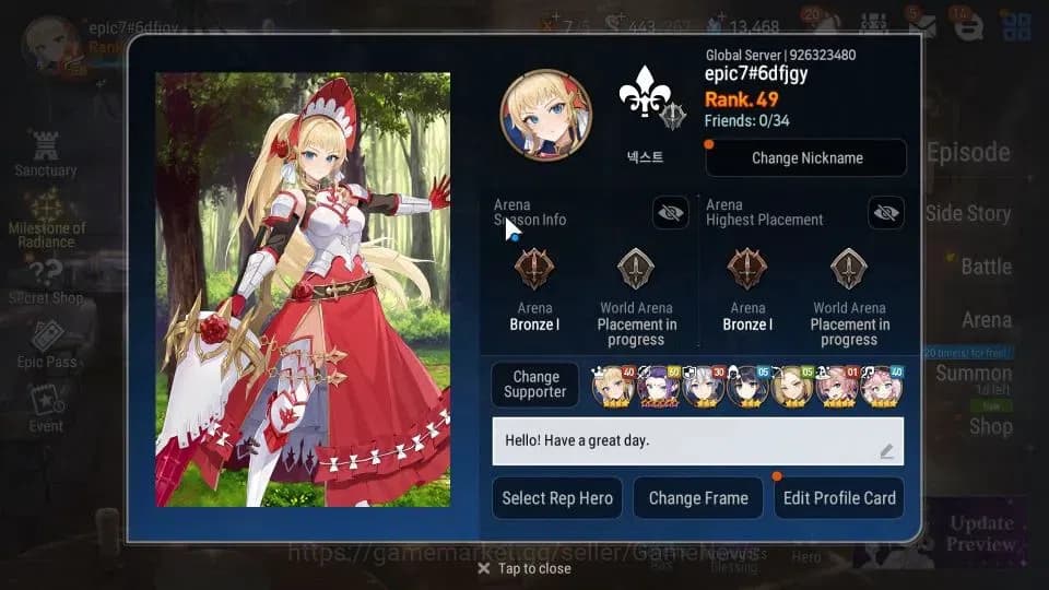 Epic Seven Accounts GLOBAL Unverif|New Era|6 ML(Ruele Light,Har Setti, image 2