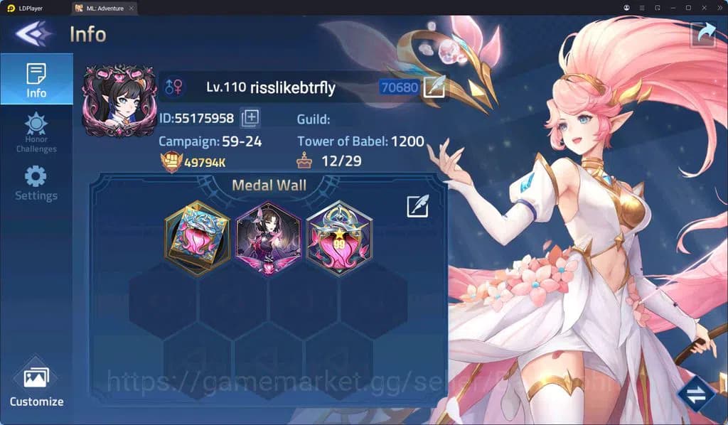 Mobile Legends: Adventure Accounts SERVER 70680 | LVL 110 | 49M POWER | 11 AWAKEN | 1 image 1