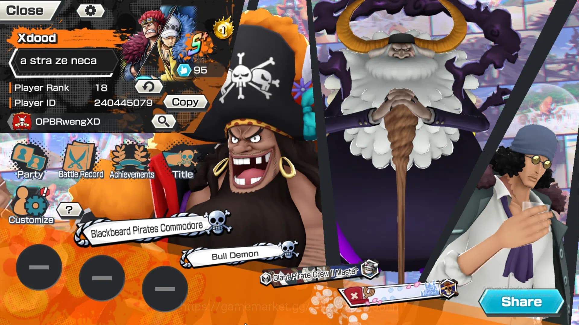 One Piece Bounty Rush Accounts GLOBAL |5 ex, kid n law onighasima, ST saturn, fou image 2
