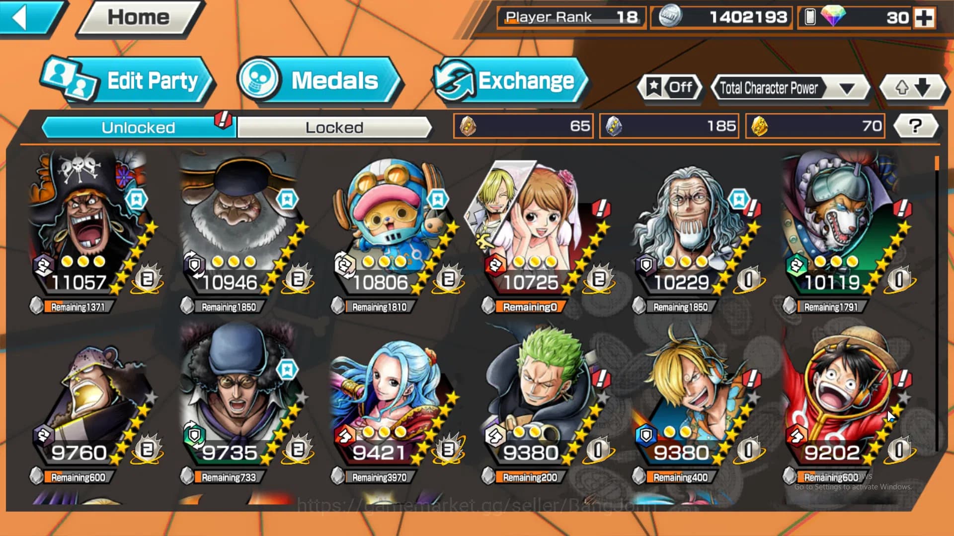 One Piece Bounty Rush Accounts GLOBAL |5 ex, kid n law onighasima, ST saturn, fou image 4