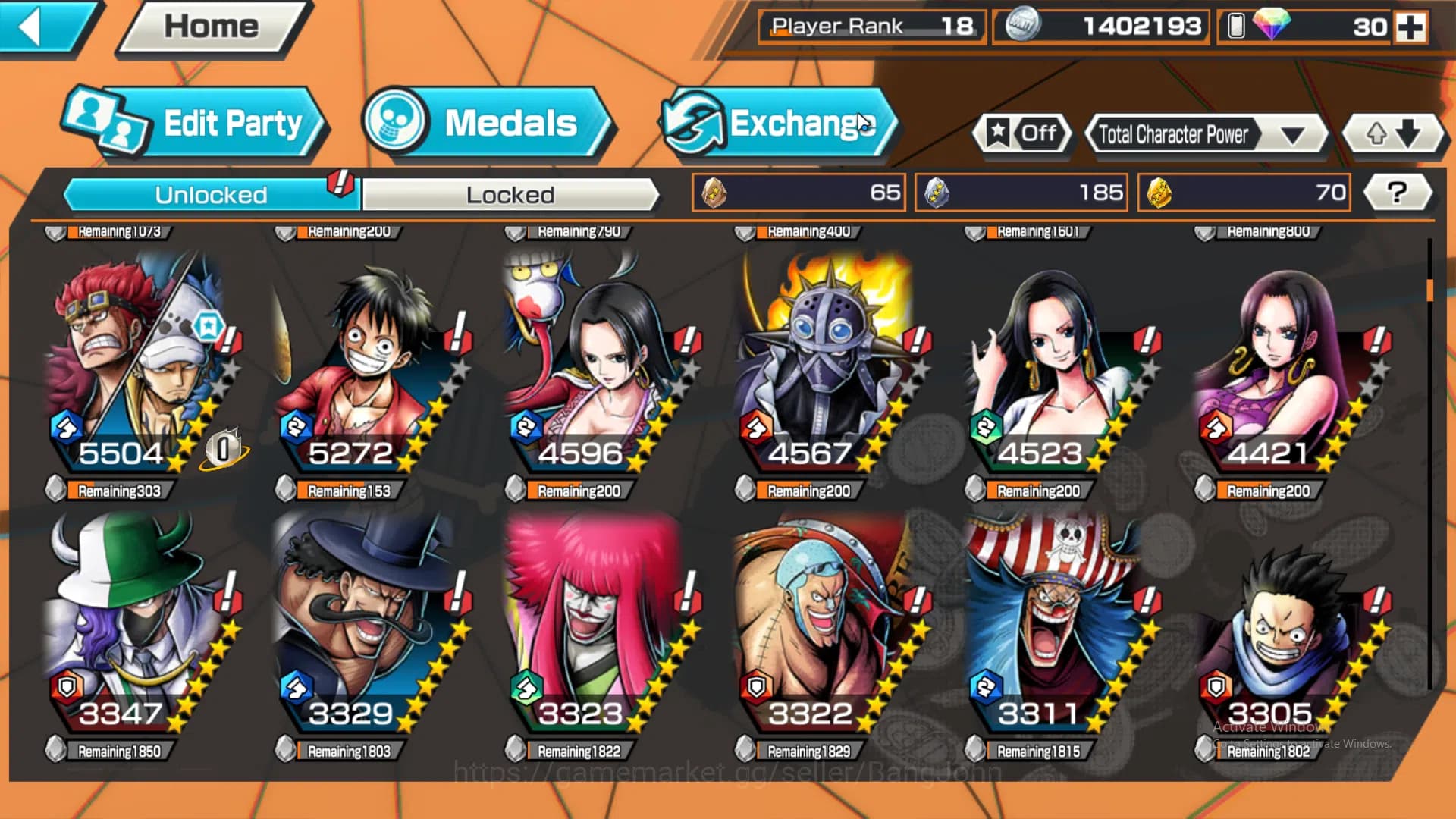 One Piece Bounty Rush Accounts GLOBAL |5 ex, kid n law onighasima, ST saturn, fou image 6