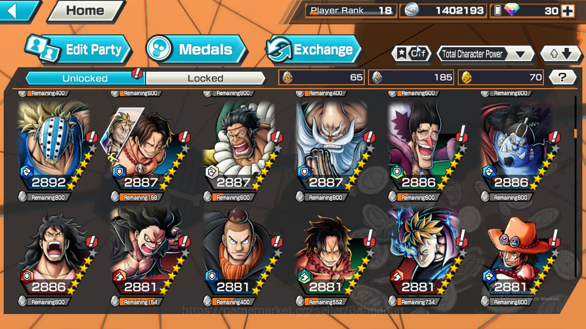 One Piece Bounty Rush Accounts GLOBAL |5 ex, kid n law onighasima, ST saturn, fou image 8