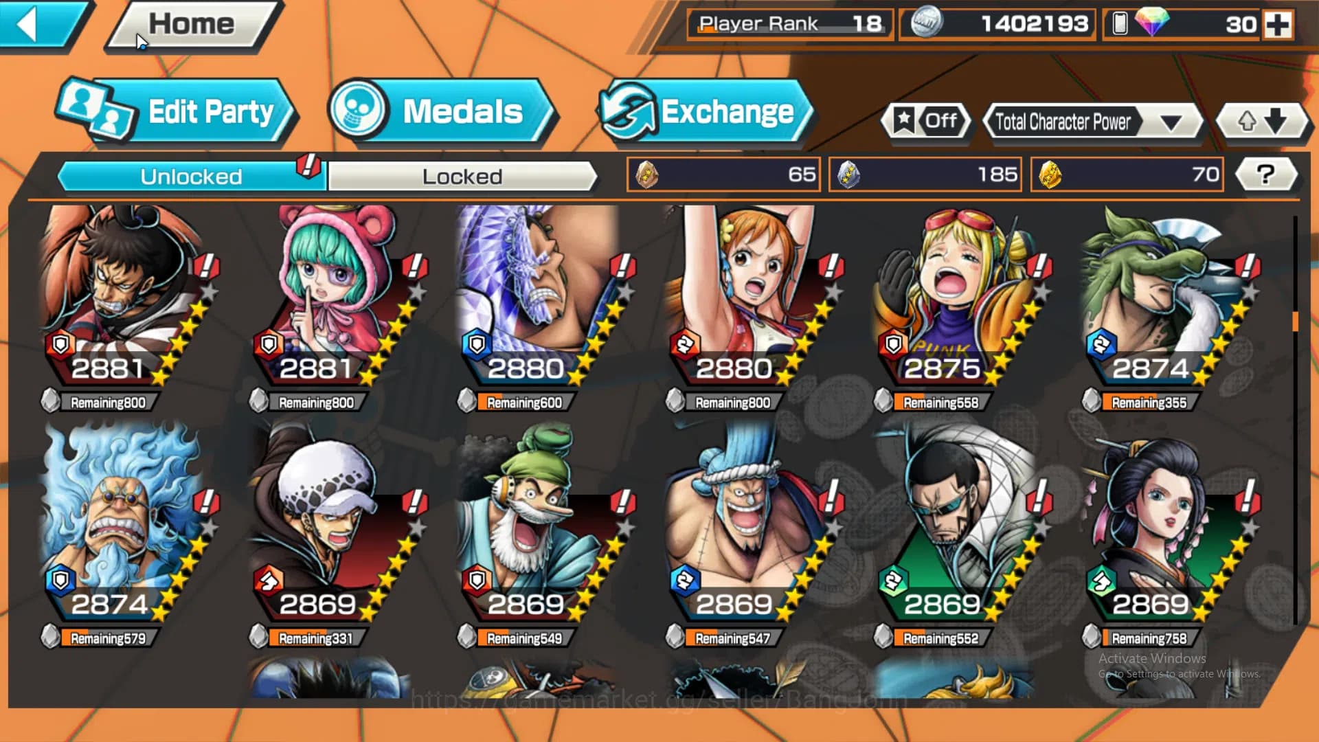 One Piece Bounty Rush Accounts GLOBAL |5 ex, kid n law onighasima, ST saturn, fou image 9