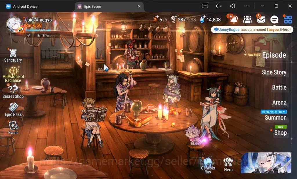 Epic Seven Accounts GLOBAL UNVERIF|9 ML(Salome,BArunka,LOT Scales,NM L image 1