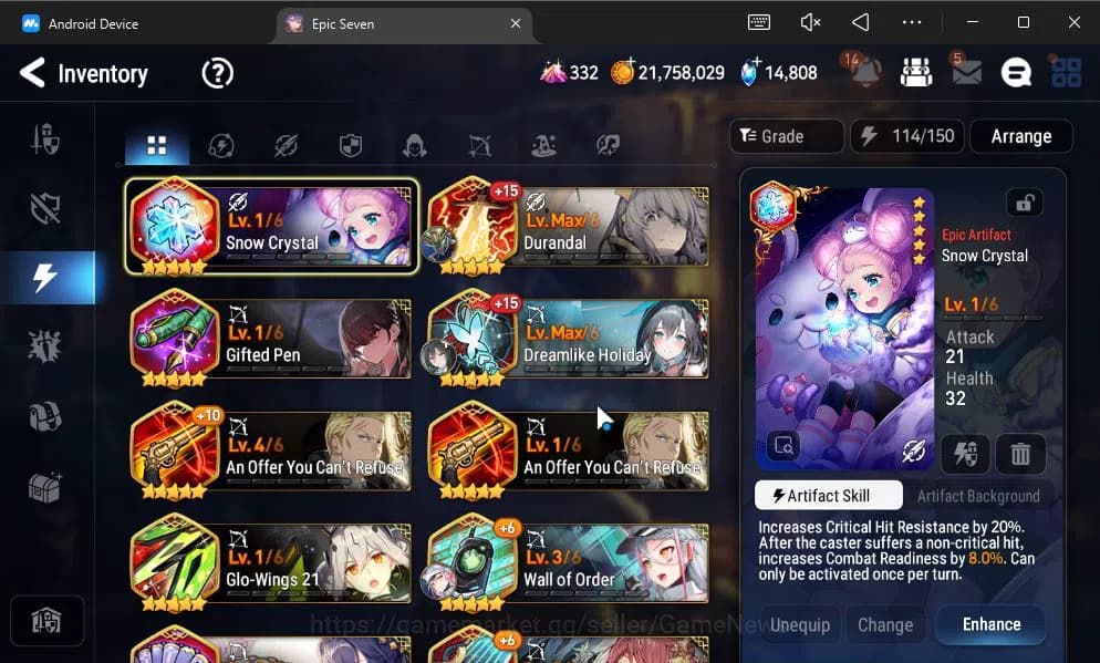 Epic Seven Accounts GLOBAL UNVERIF|9 ML(Salome,BArunka,LOT Scales,NM L image 10