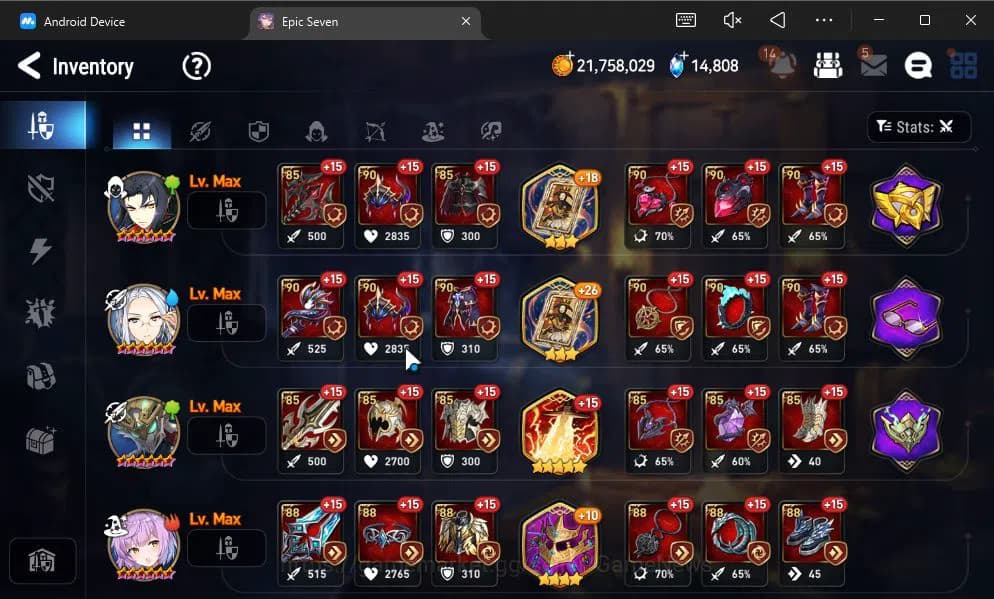 Epic Seven Accounts GLOBAL UNVERIF|9 ML(Salome,BArunka,LOT Scales,NM L image 12