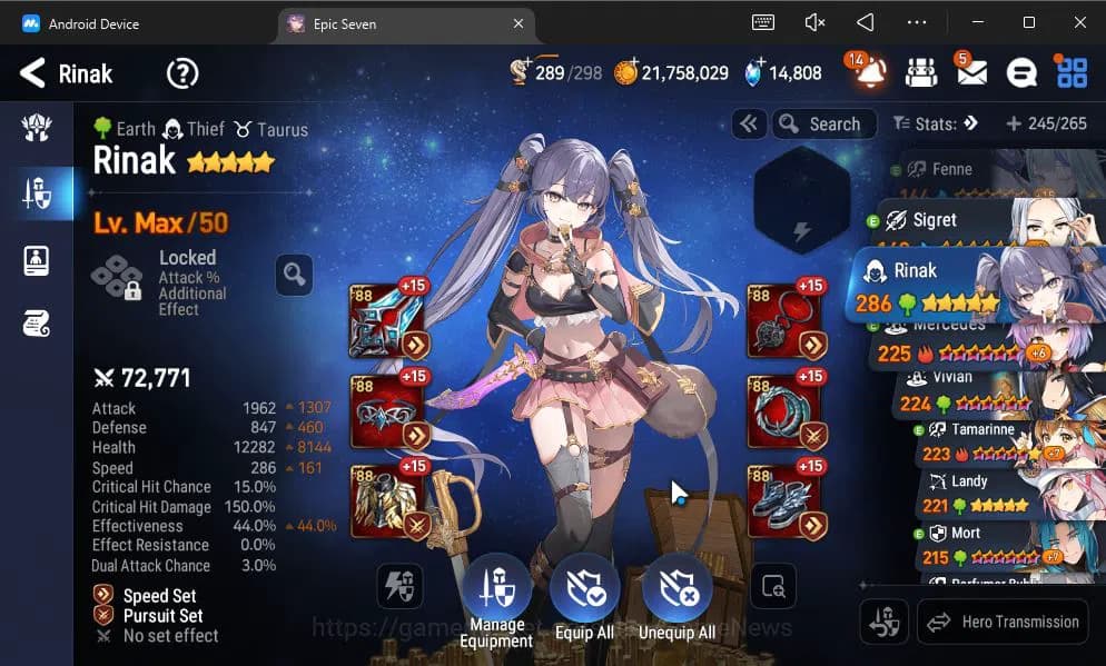 Epic Seven Accounts GLOBAL UNVERIF|9 ML(Salome,BArunka,LOT Scales,NM L image 5