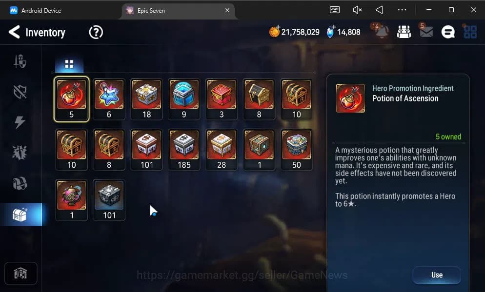 Epic Seven Accounts GLOBAL UNVERIF|9 ML(Salome,BArunka,LOT Scales,NM L image 7