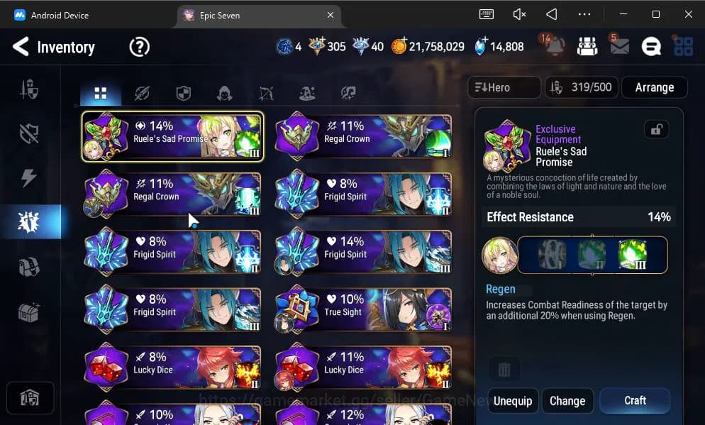 Epic Seven Accounts GLOBAL UNVERIF|9 ML(Salome,BArunka,LOT Scales,NM L image 9