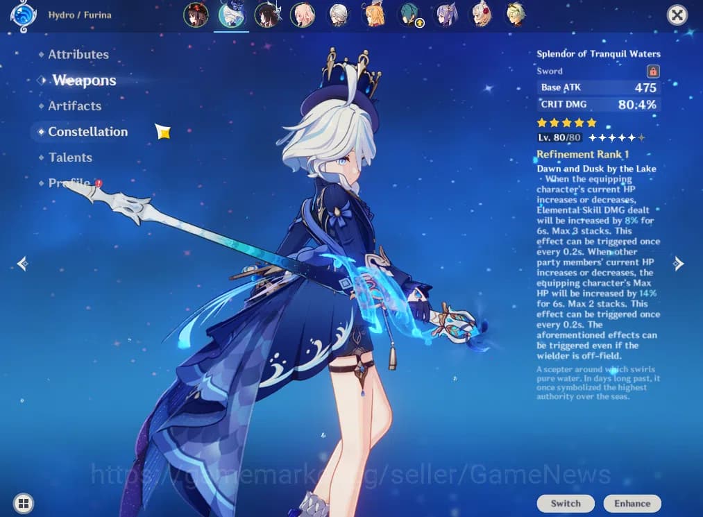 Genshin Impact Accounts ASIA|AR55|6 Limited+3(*5Weapon)|ColumbinaC1,Furina image 4