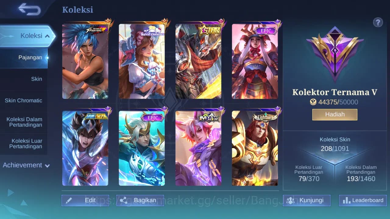 Mobile Legends: Bang Bang Accounts Hero 119 Skin 208 | KOF Karina | Sanrio Floryn | A image 10