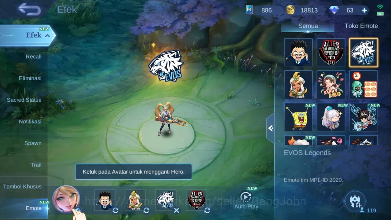 Mobile Legends: Bang Bang Accounts Hero 119 Skin 208 | KOF Karina | Sanrio Floryn | A image 13