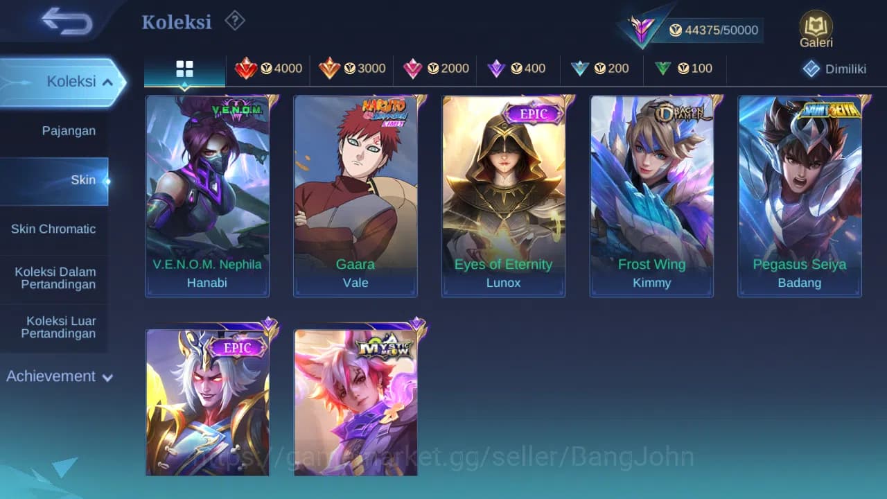 Mobile Legends: Bang Bang Accounts Hero 119 Skin 208 | KOF Karina | Sanrio Floryn | A image 6
