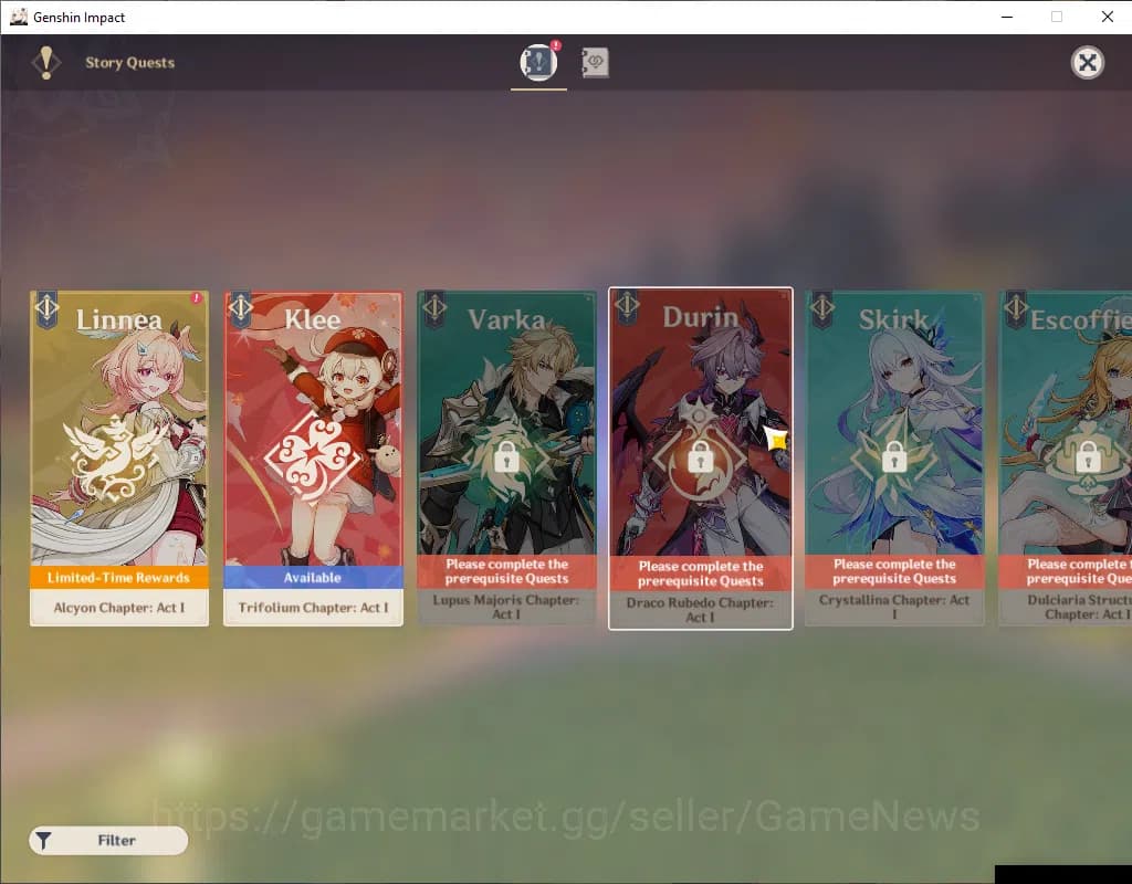 Genshin Impact Accounts ASIA|AR 39|2 Limited +15(*4Character)|Flins,Skirk| image 4
