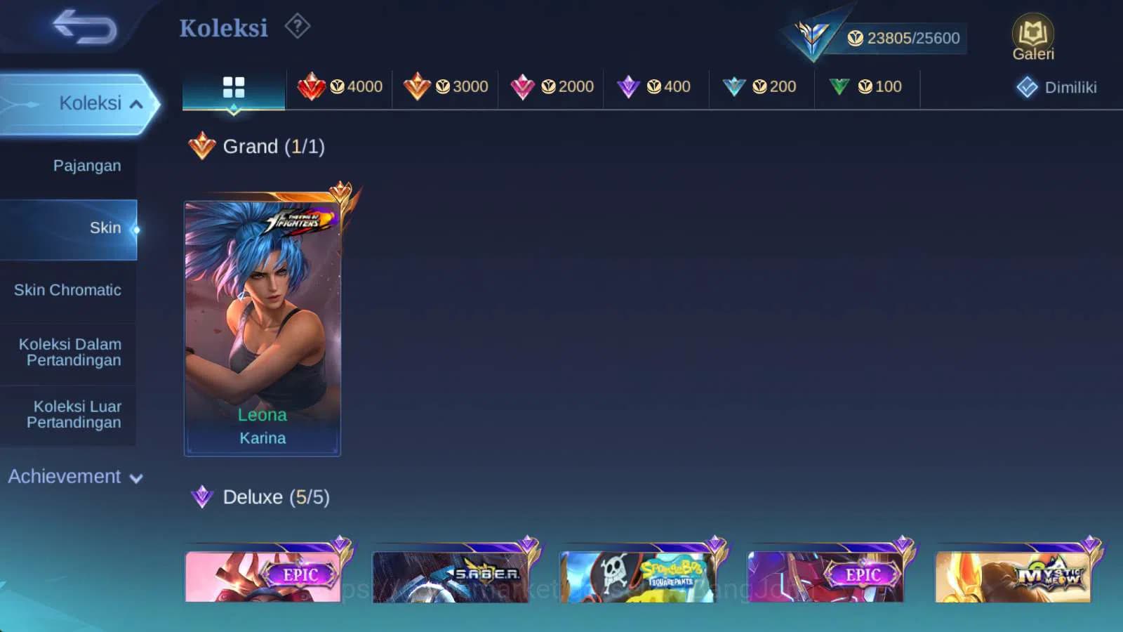 Mobile Legends: Bang Bang Accounts hero 97 | skin 129 kof karina epic freya, saber jh image 3