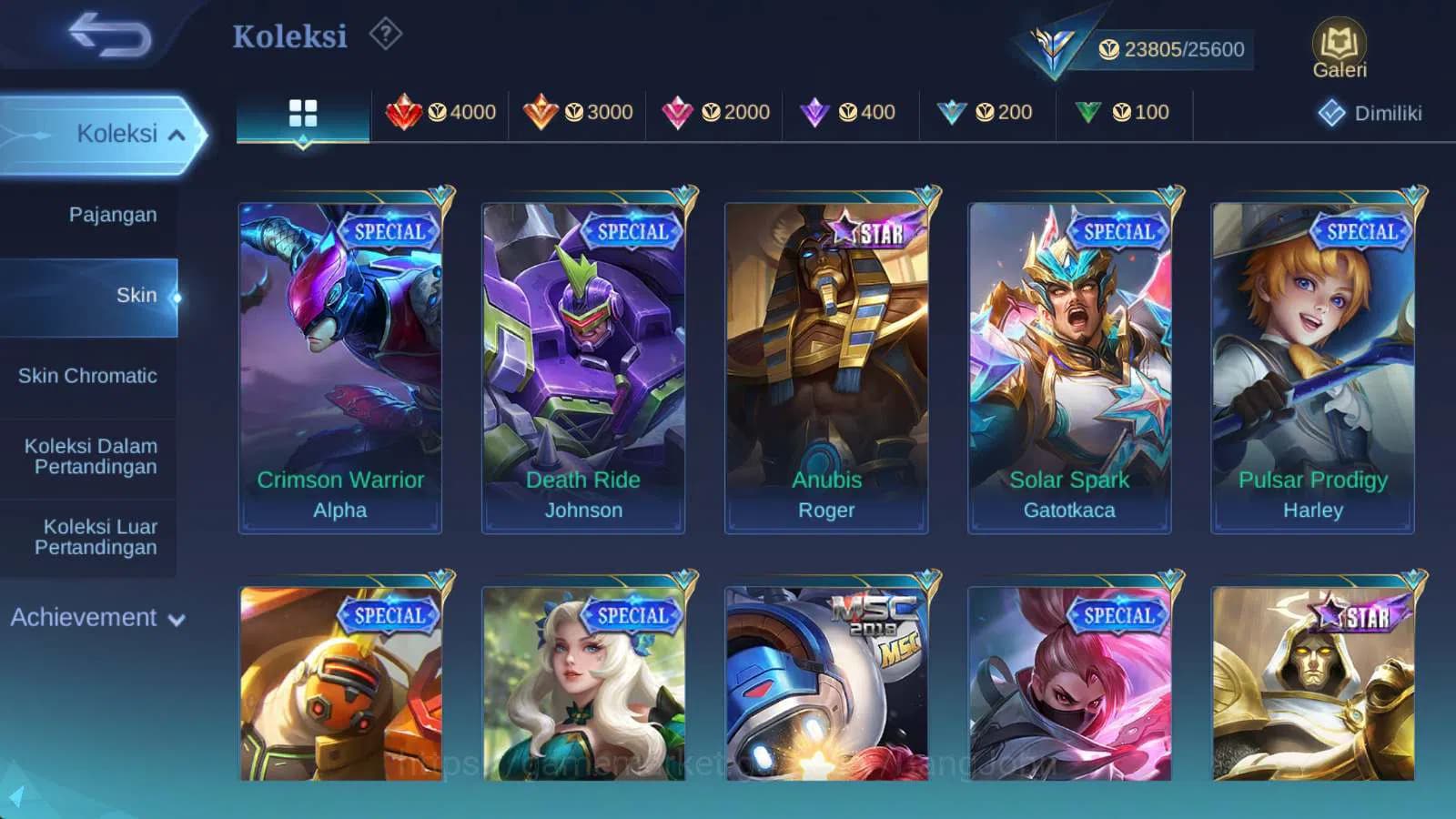 Mobile Legends: Bang Bang Accounts hero 97 | skin 129 kof karina epic freya, saber jh image 6