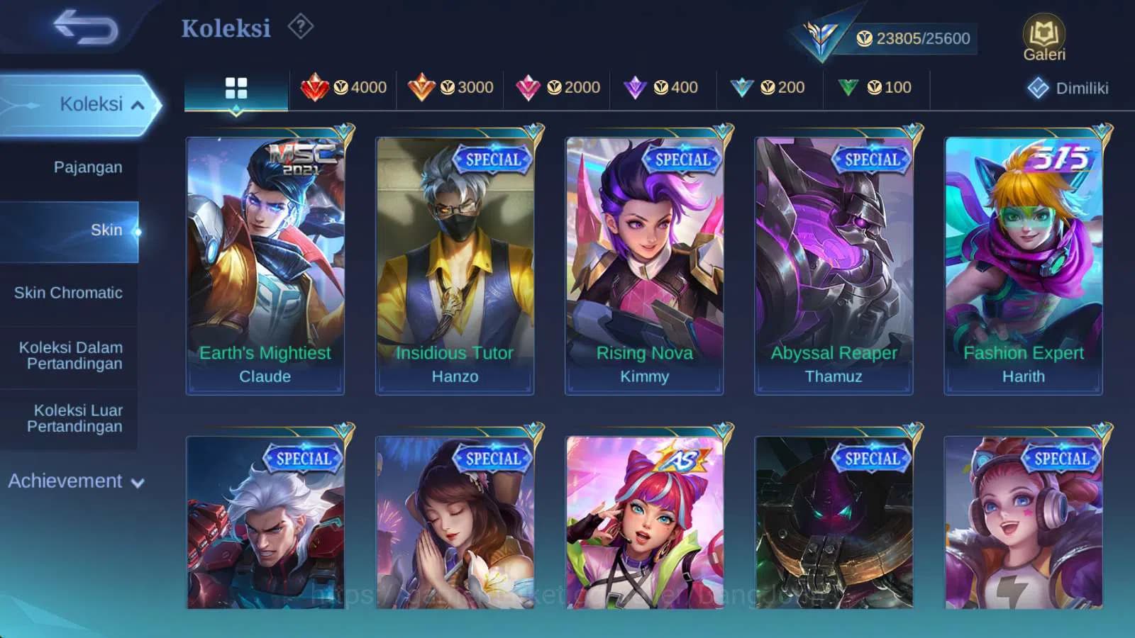 Mobile Legends: Bang Bang Accounts hero 97 | skin 129 kof karina epic freya, saber jh image 8